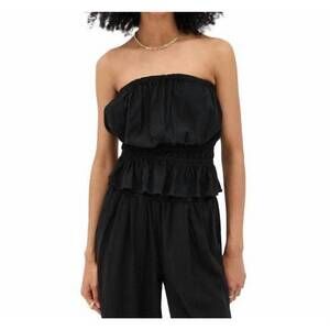 NEW STATESIDE linen cropped tube top in black